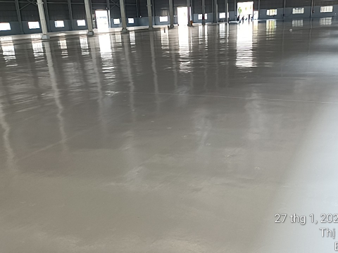Thi công sàn Epoxy cụm công nghiệp Hoàng Hùng ở Bầu Bàng