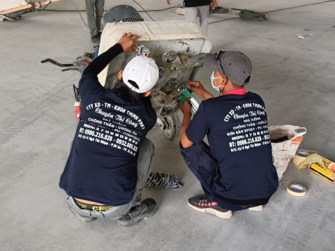 Thi công sàn Epoxy cụm công nghiệp Hoàng Hùng ở Bầu Bàng