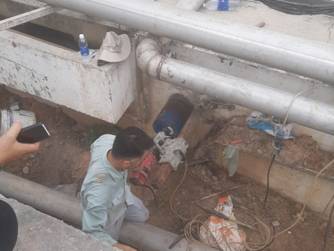 Thi công chống thấm dự án nhà máy xử lý nước thải khu công nghiệp Đồng An 1