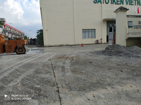 THI CÔNG NỀN SÂN CÔNG TY SATO IKEN VIETNAM KCN BÌNH DƯƠNG